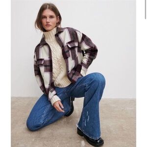 Zara Italian Fabric Plaid Button down